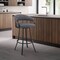 Armen Living Valerie 26" Swivel Slate Gray Faux Leather and Black Metal Bar Stool LCVLBAMBGR26 - alternate 4